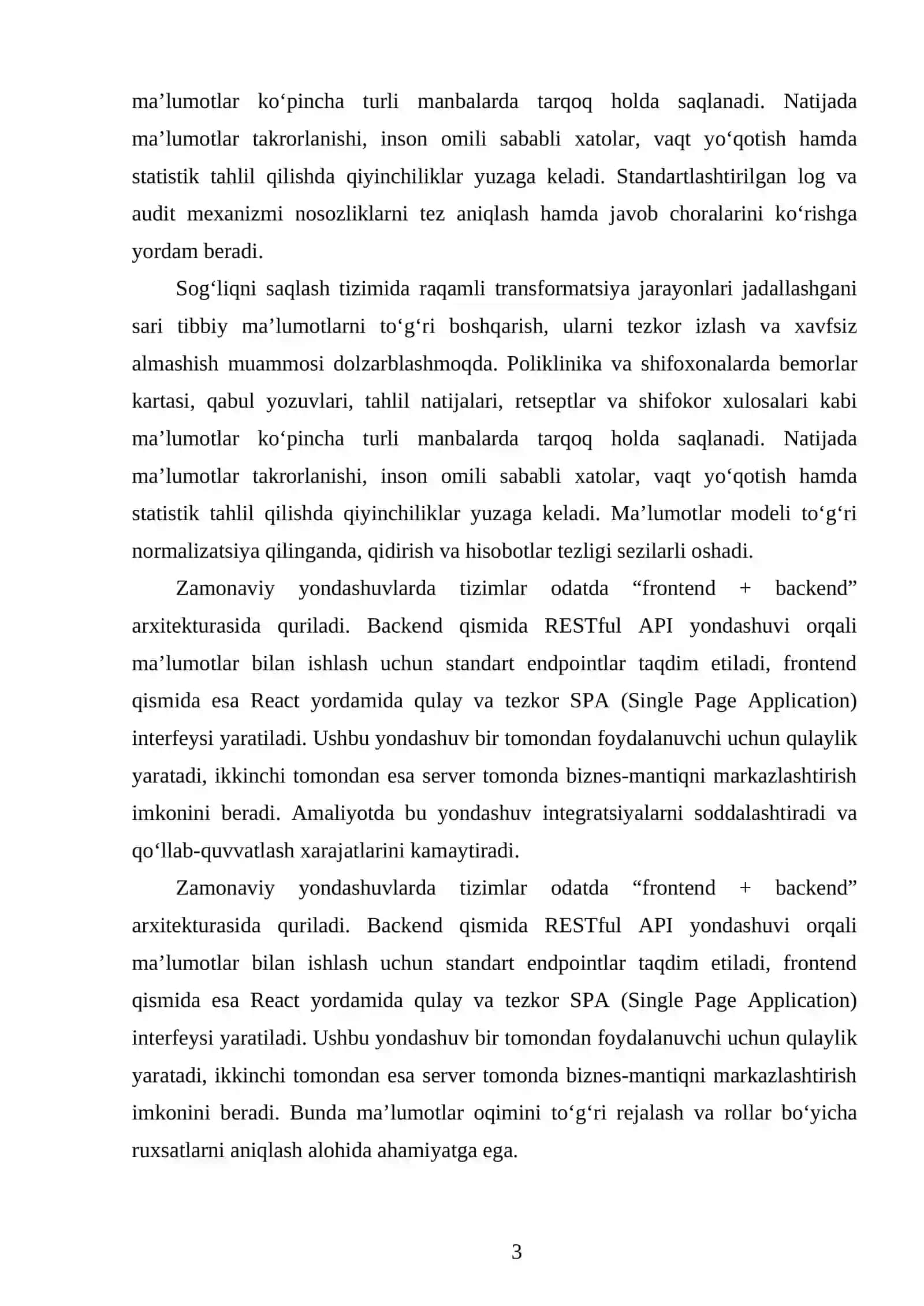 Bob. RESTful API va React texnologiyalarining nazariy asoslari 3