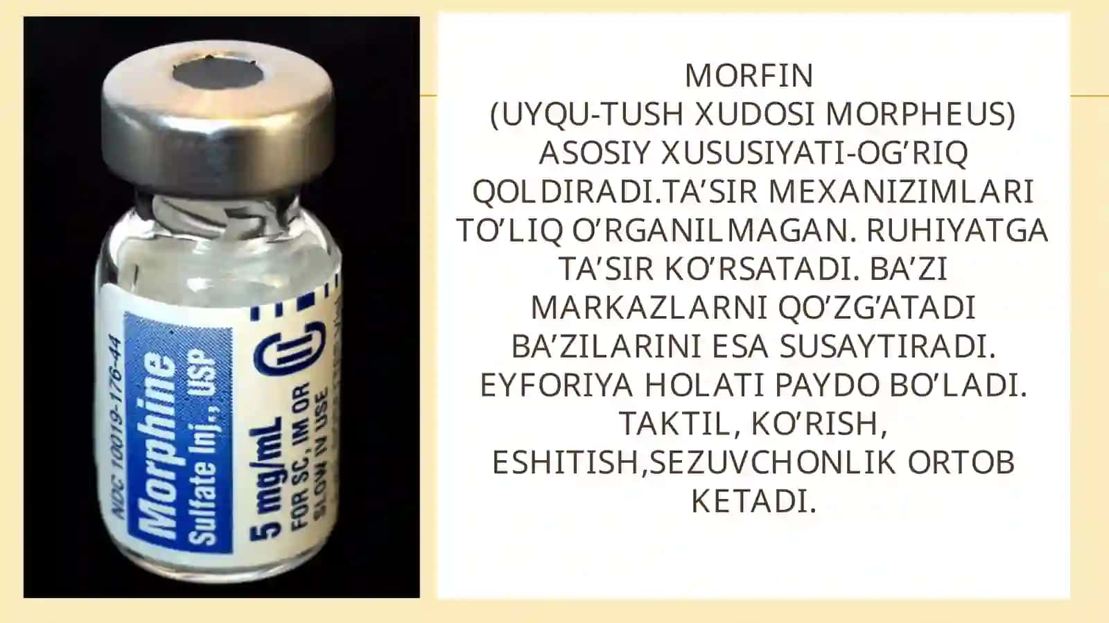 Analgetiklar.Narkomaniyavauningasoratlari 3