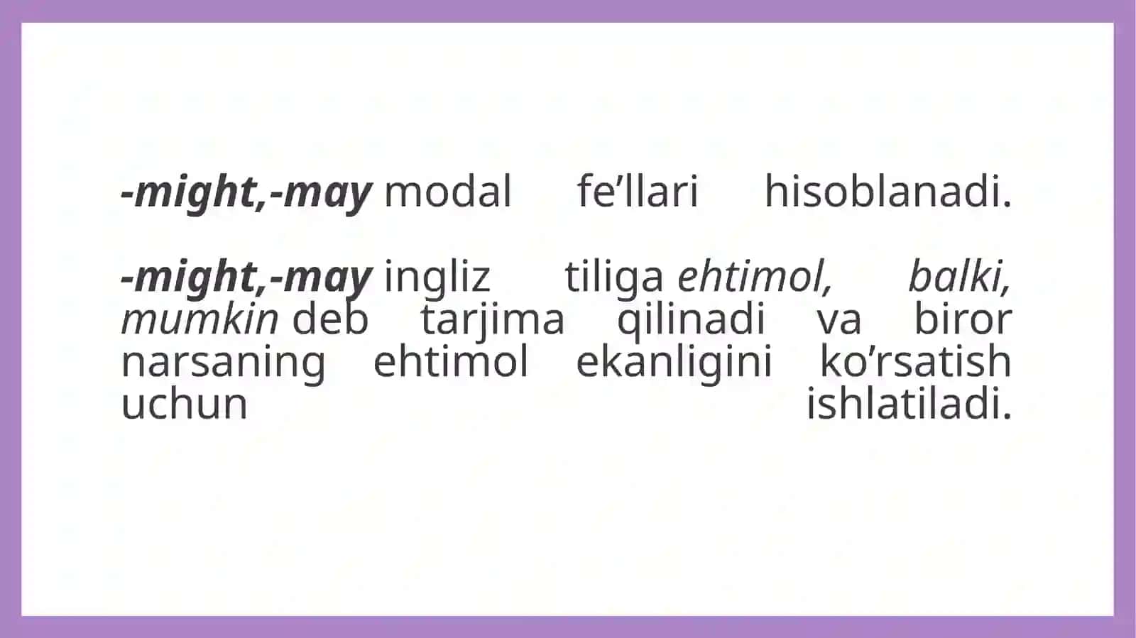 Modal fe’lmay / might 3