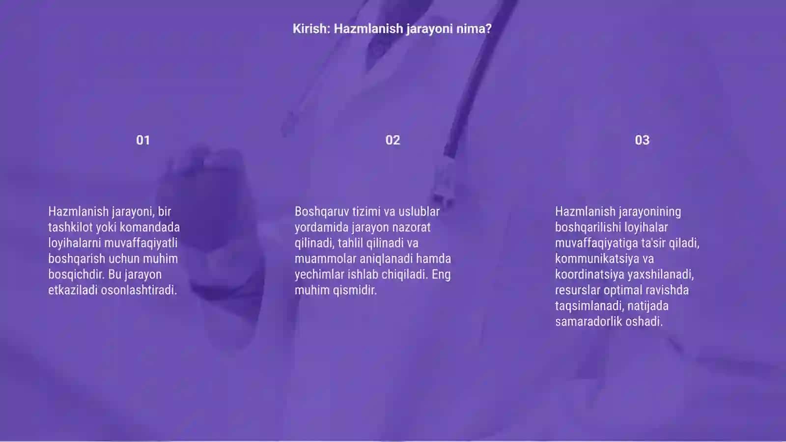 Hazmlanish jarayonining boshqariluvi 3