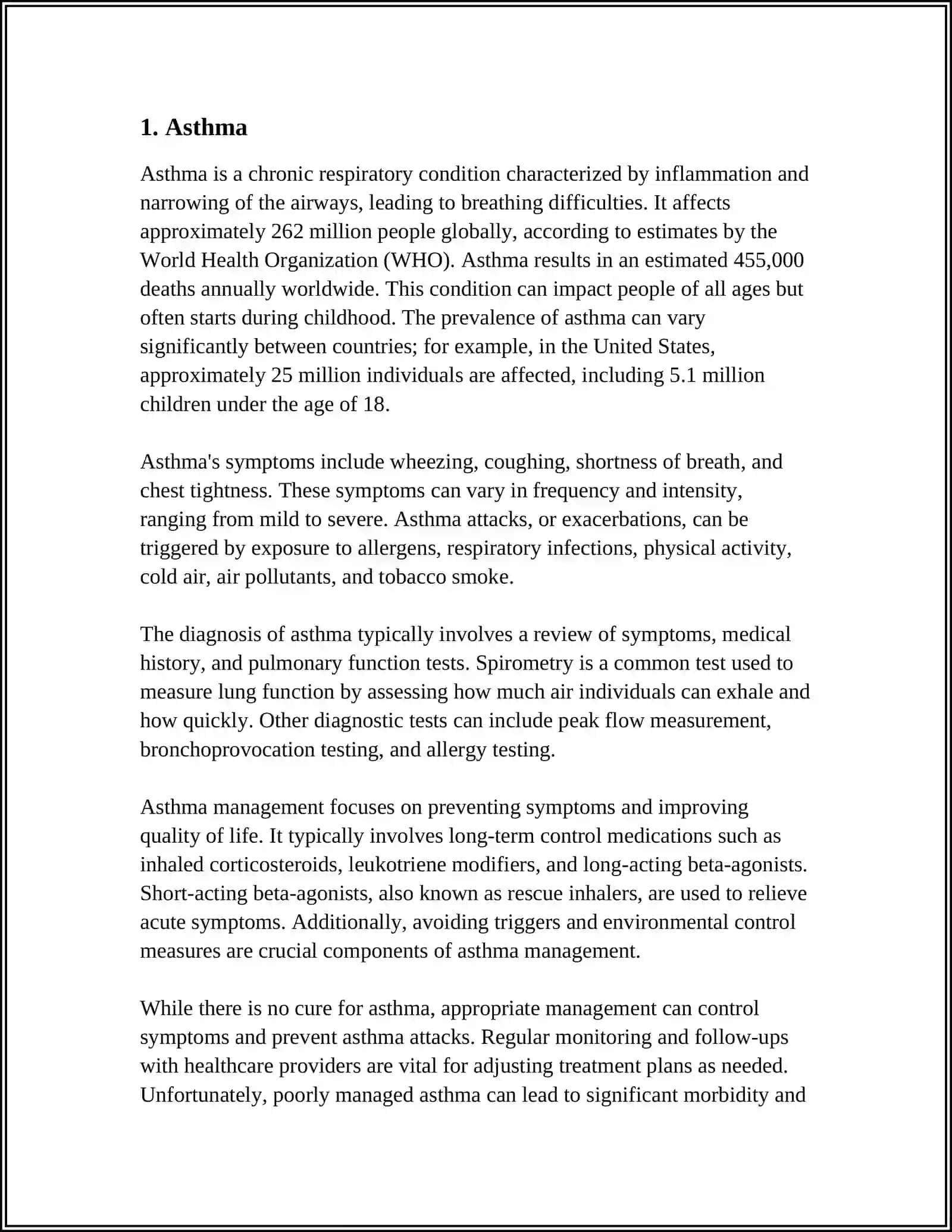 Asthma: Diagnosis and Treatment 3