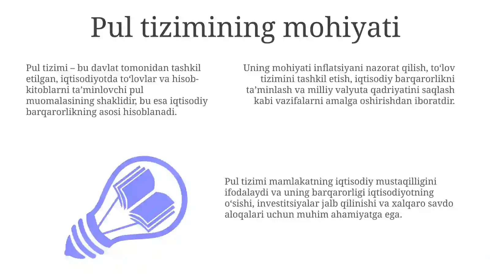 Pul tizimi mazmuni turlari va elementlari 3