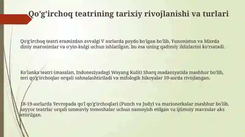 Qo'g'irchoq teatrini yasash usullari 3