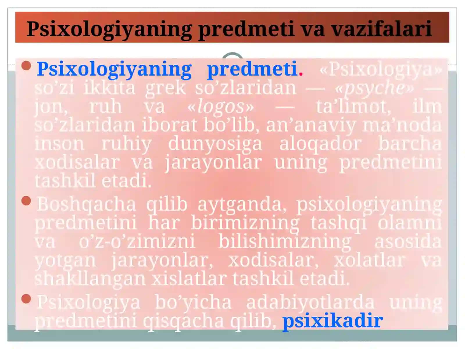 UMUMIY PSIXOLOGIYAGAFANINING PREDMETI 3