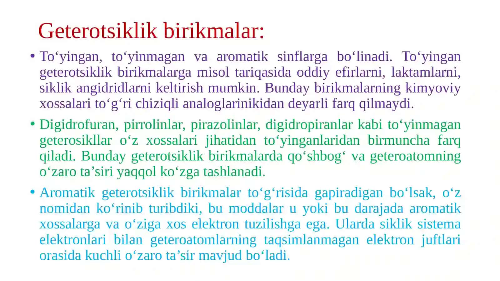 Geterosiklikaromatikbirikmalar vaularningreaksionqobiliyati 3