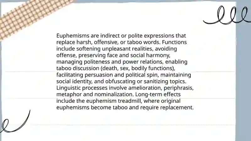 Euphemisms and taboo words in English 3