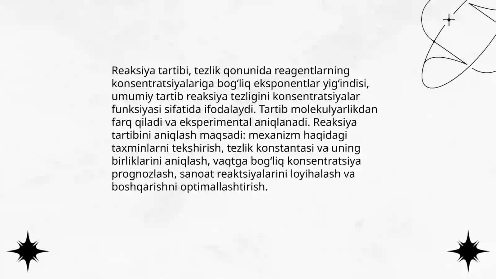 reaksiya tartibini topish usullari 3