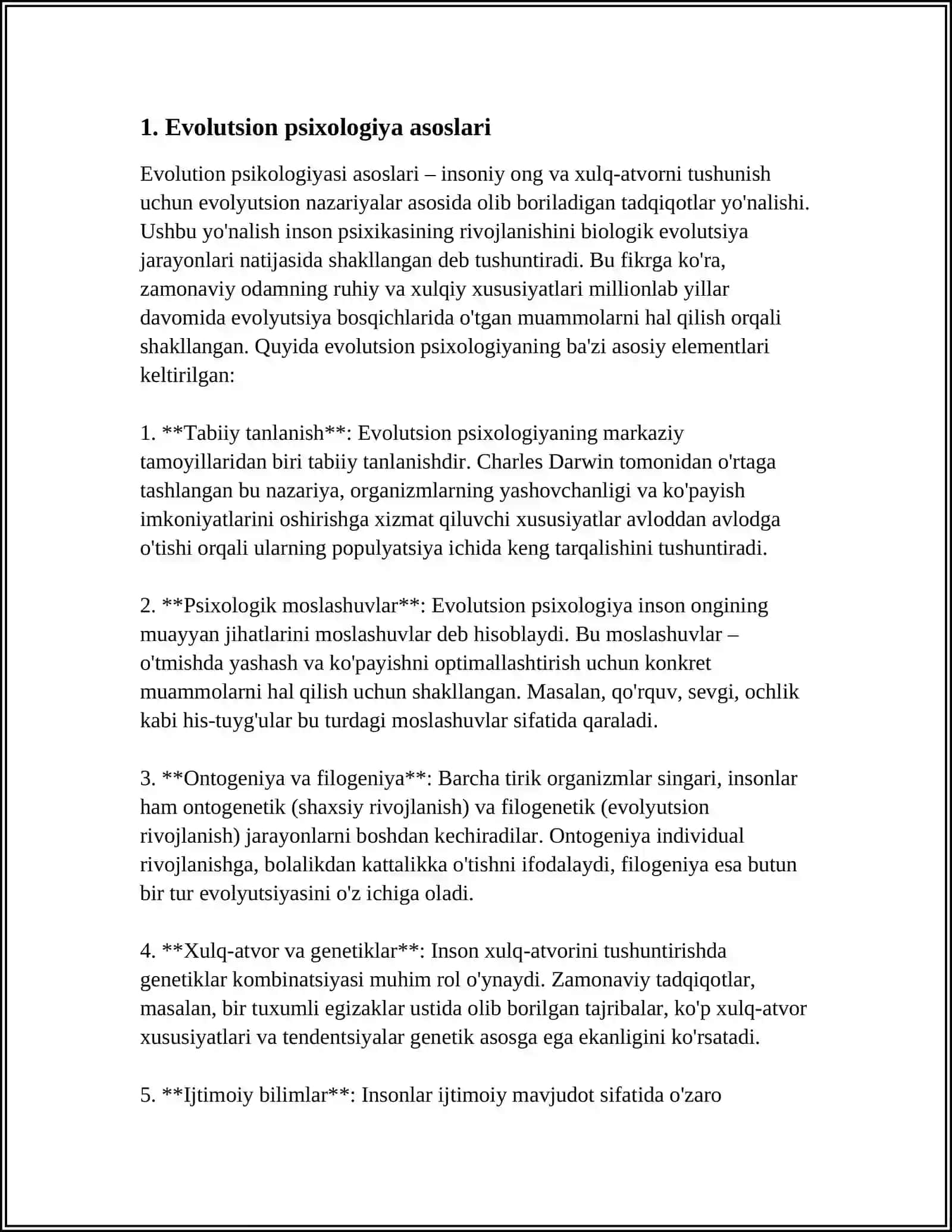 EVOLUTSION PSIXOLOGIYAGA KIRISH 3
