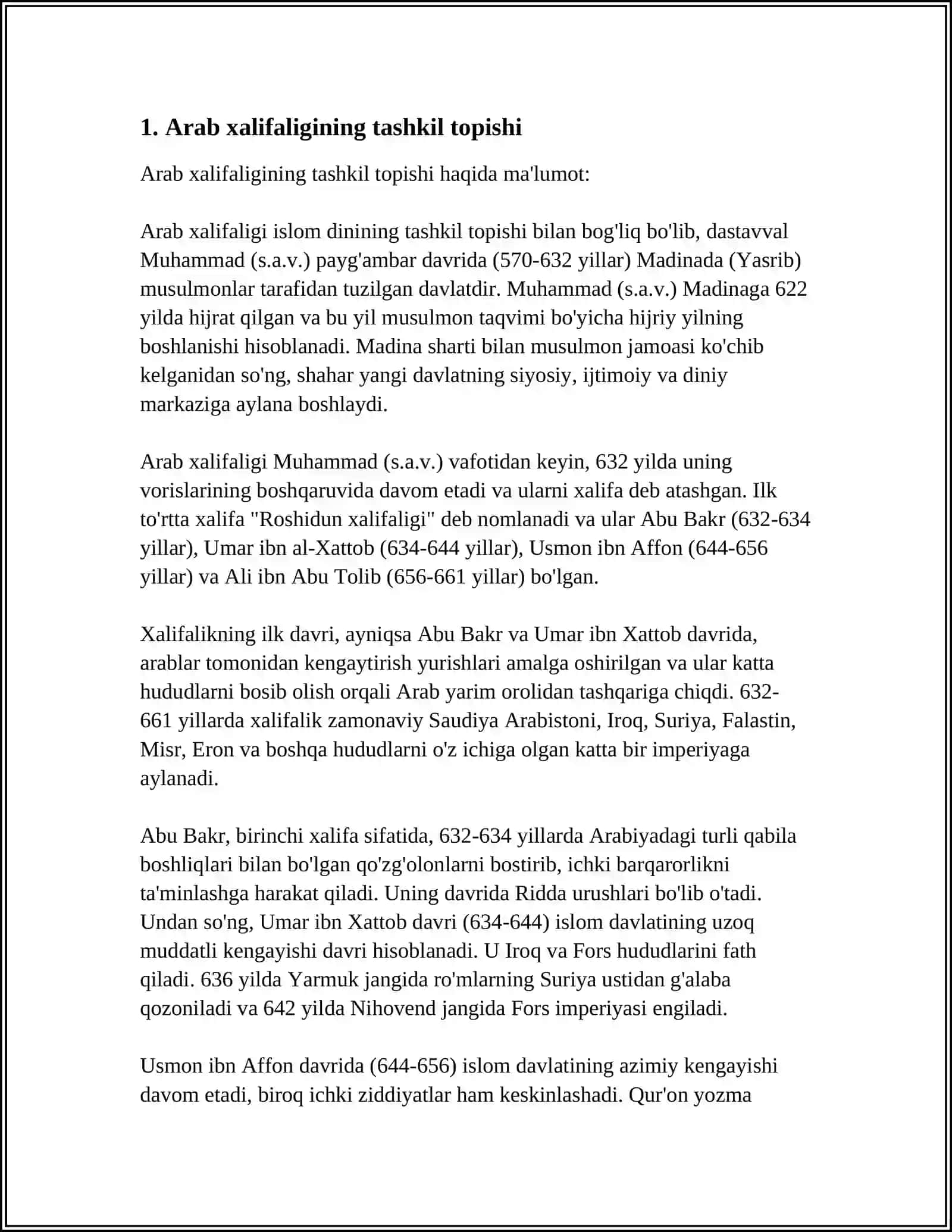 ILK O'RTA ASRLARDA SHARQ ARAB XALIFALIGI 3