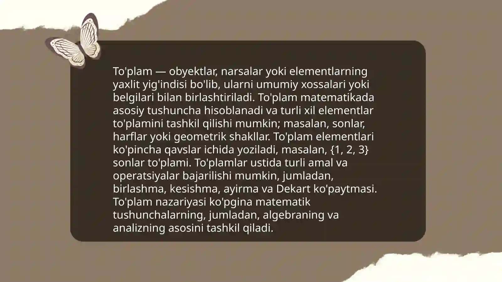 To'plamlar haqida hikoyalar 3