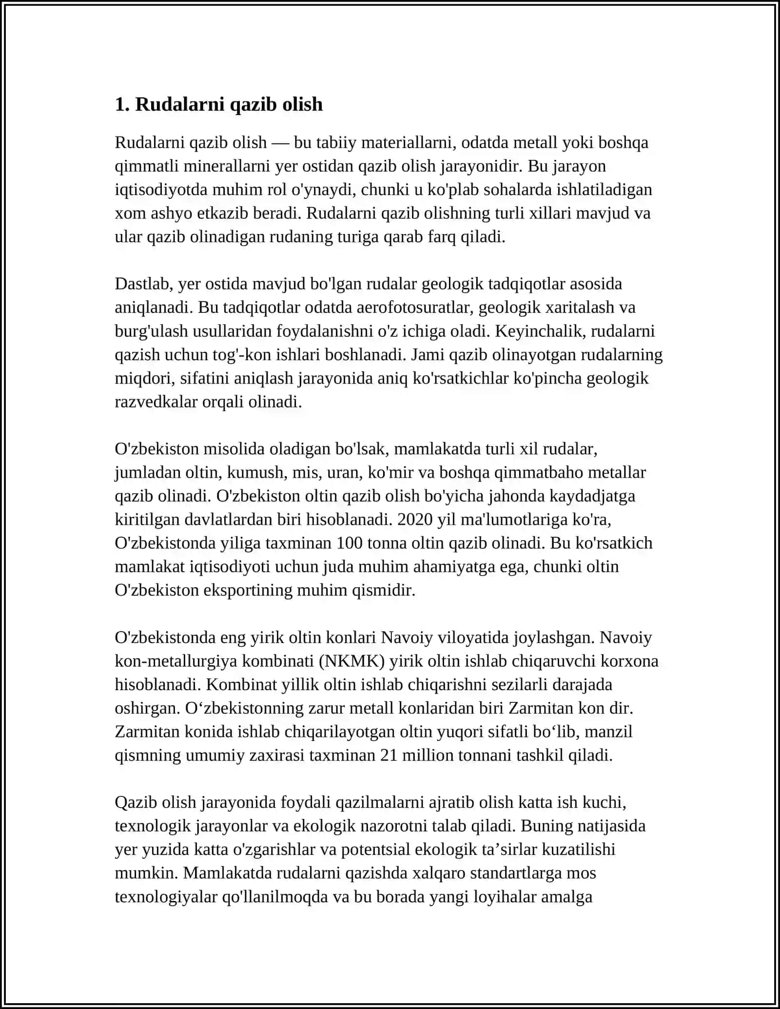 MUSTAQIL ISH Mavzu: RUDALARNI YANCHISH,MAYDALASH 3