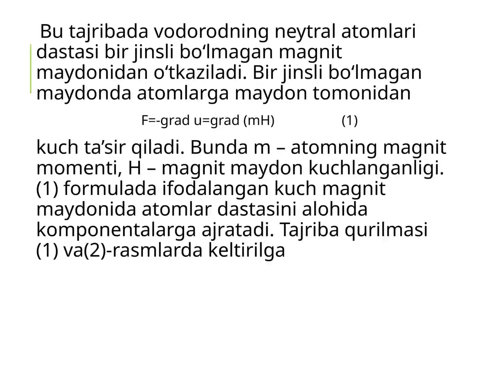 Shtern va Gerla x tajribalari 3