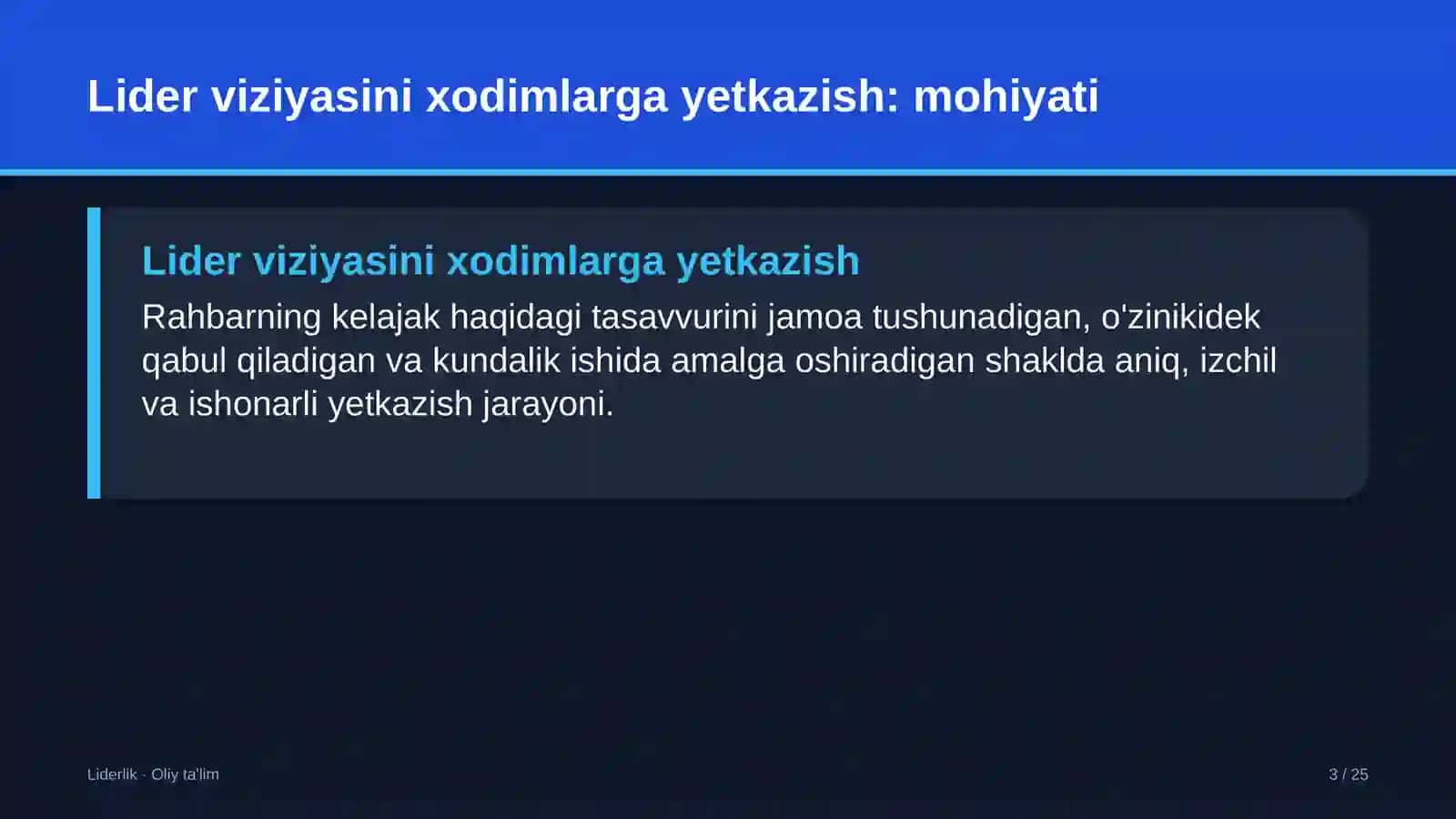 Ko'prik qurilishida lider viziyasini xodimlarga yetkazish 3