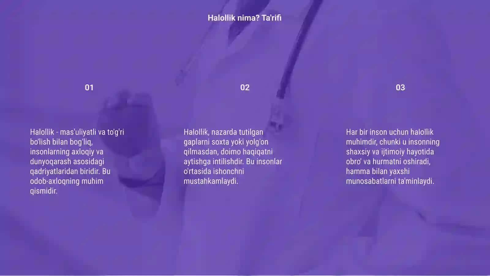 2-sinf Halollik fanidan slayd 3