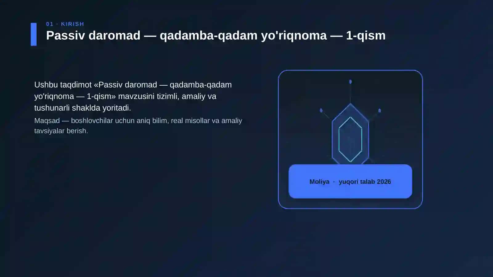 Passiv daromad — qadamba-qadam yo'riqnoma — 1-qism 3