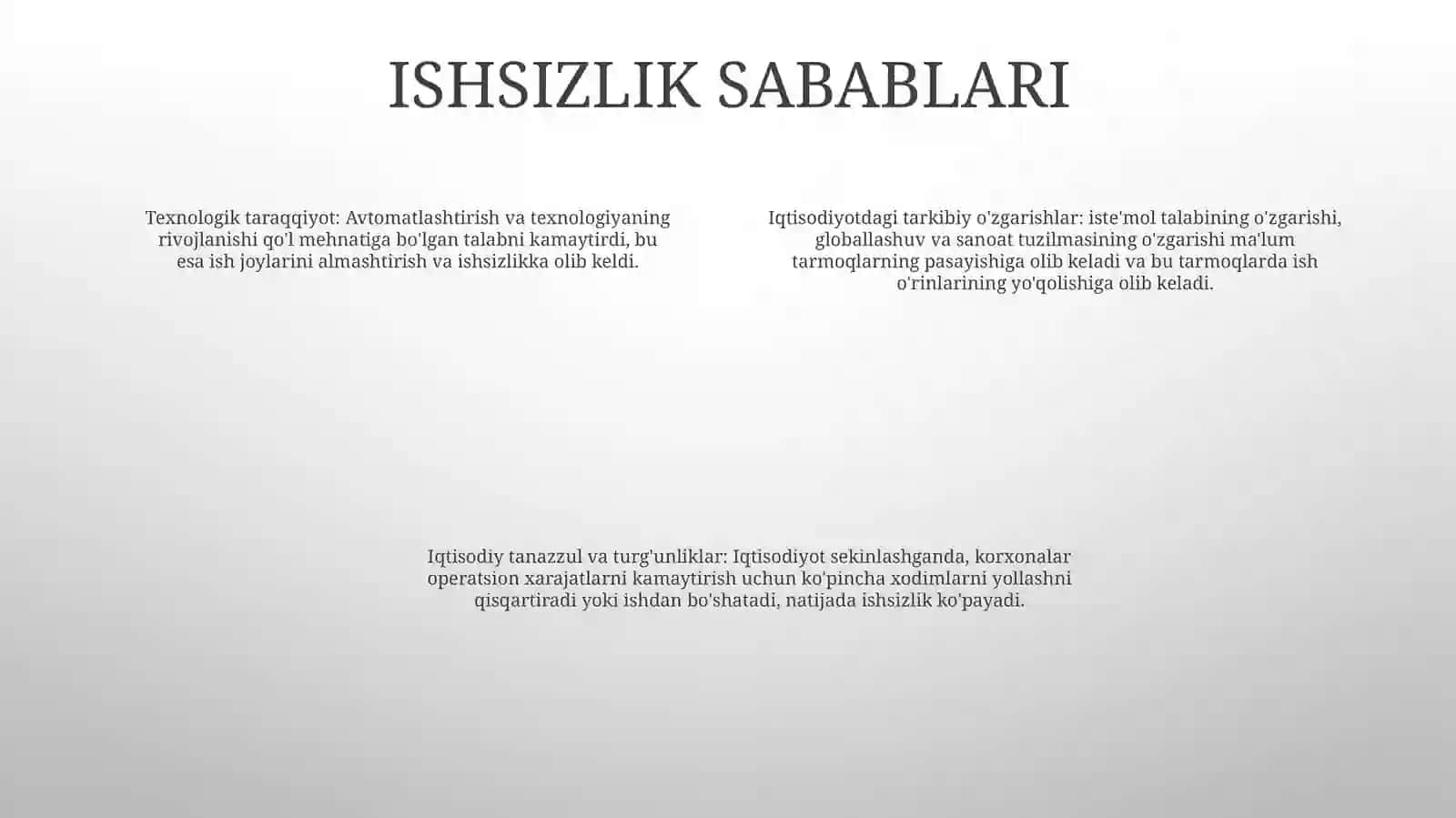 Ishsizlik 3