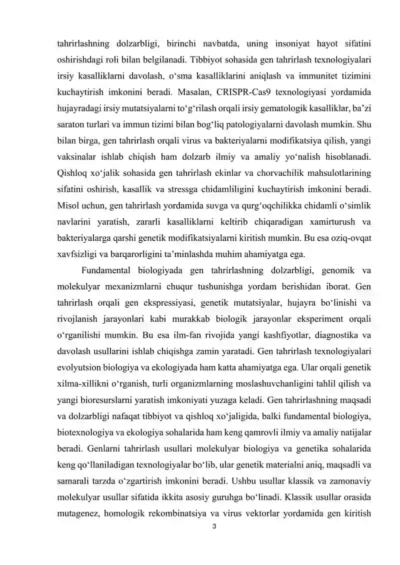 Genlarni tahrirlash usullari 3