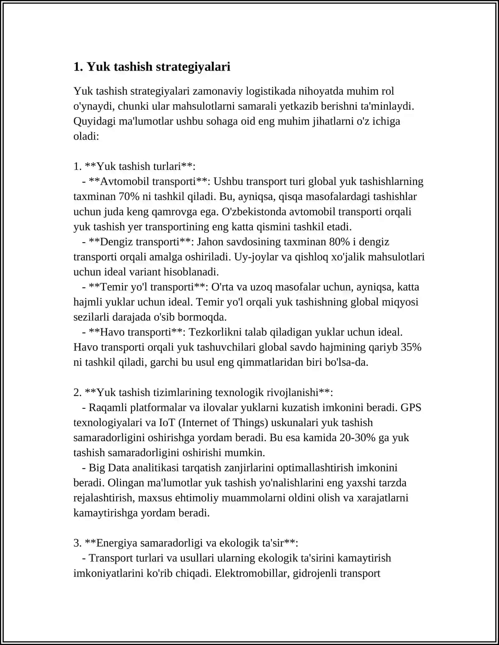 TRANSPORT-EKSPEDITSION XIZMATLAR TIZIMLARI 3