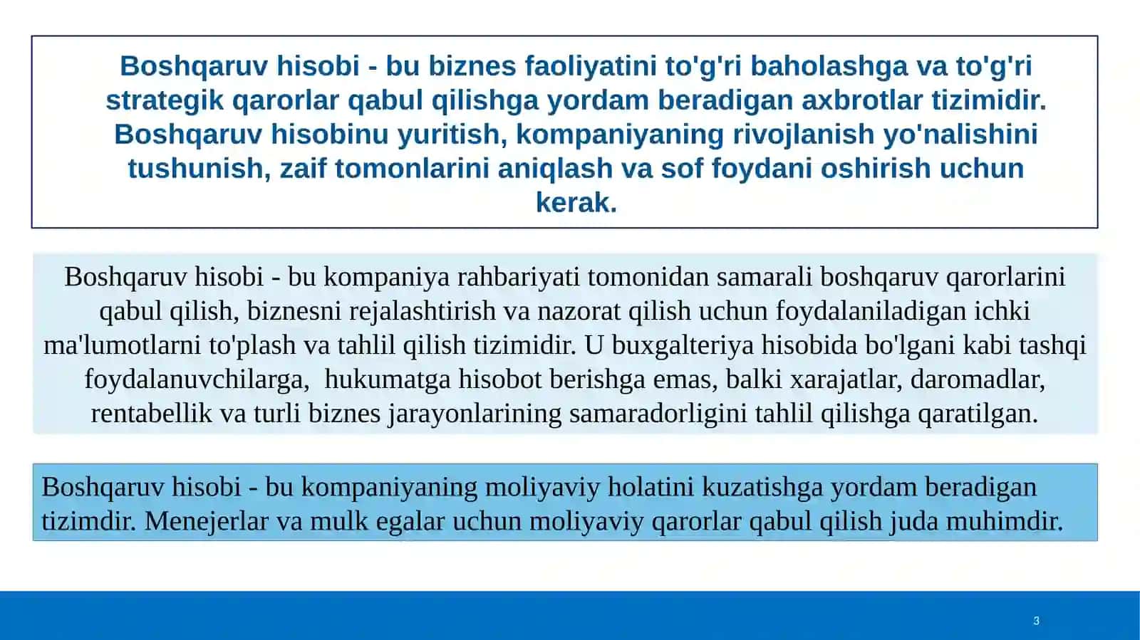 Boshqaruv hisobi fani 3