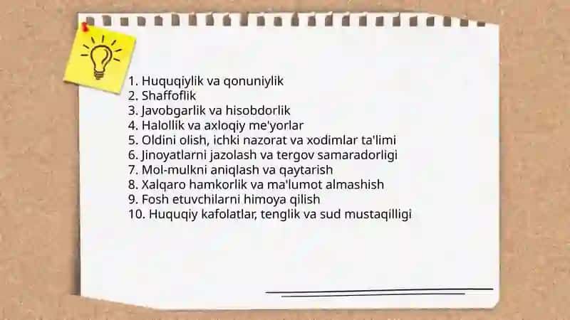 BMT kodeksida korrupsiyaga munosabat 3