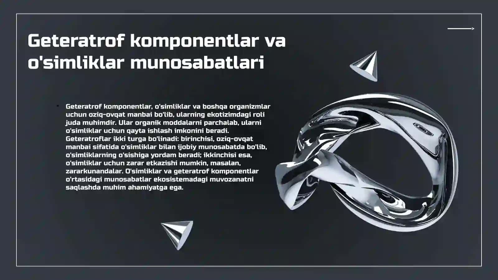 Geteratrof komponentlar va o'simliklar munosabatlari 3