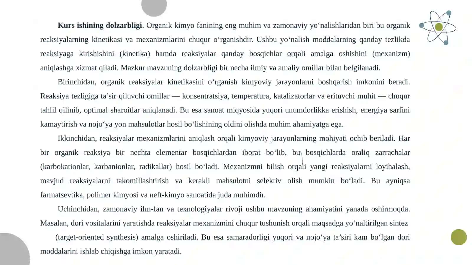 Organik reaksiyakinetikasivamexanizmi 3