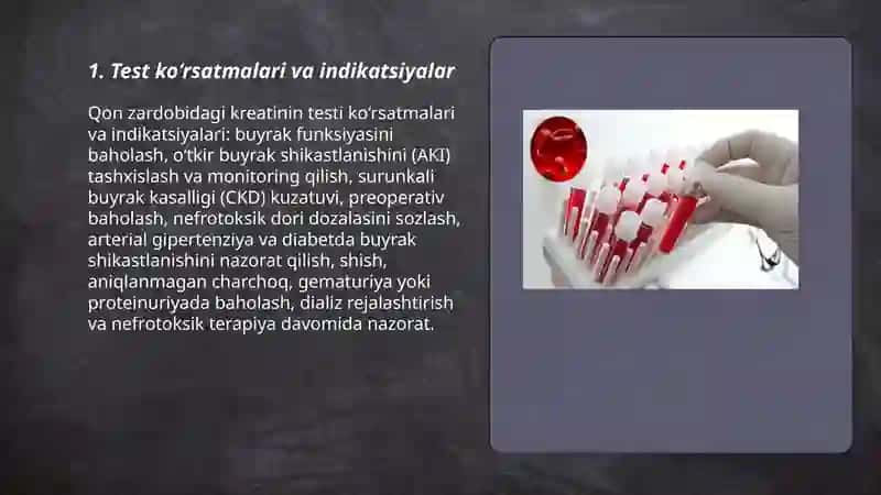 Qon zardobidagi kreatininni aniqlash uchun venoz qon olish 3