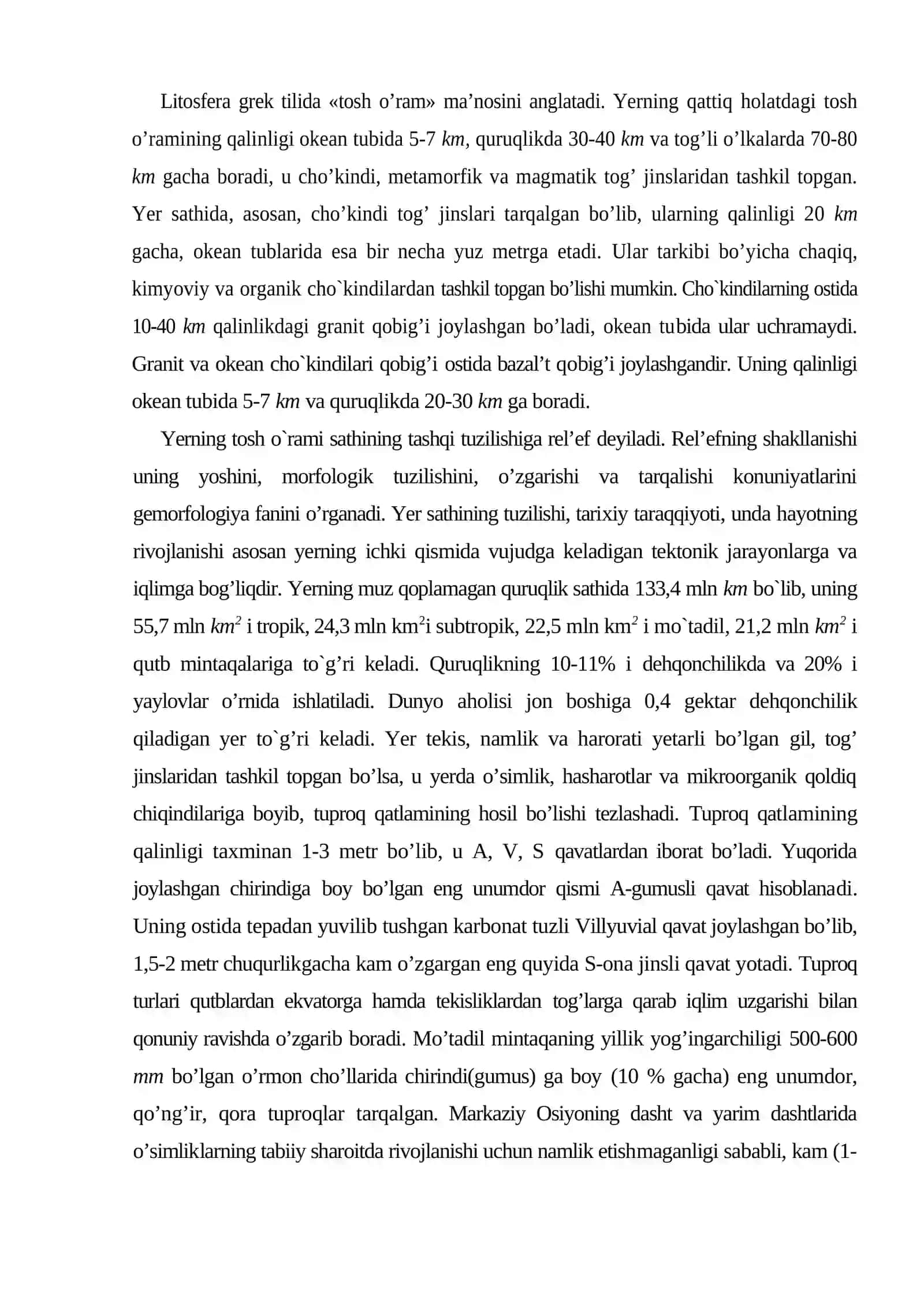 Litosferaning ekologik funksiyasi 3