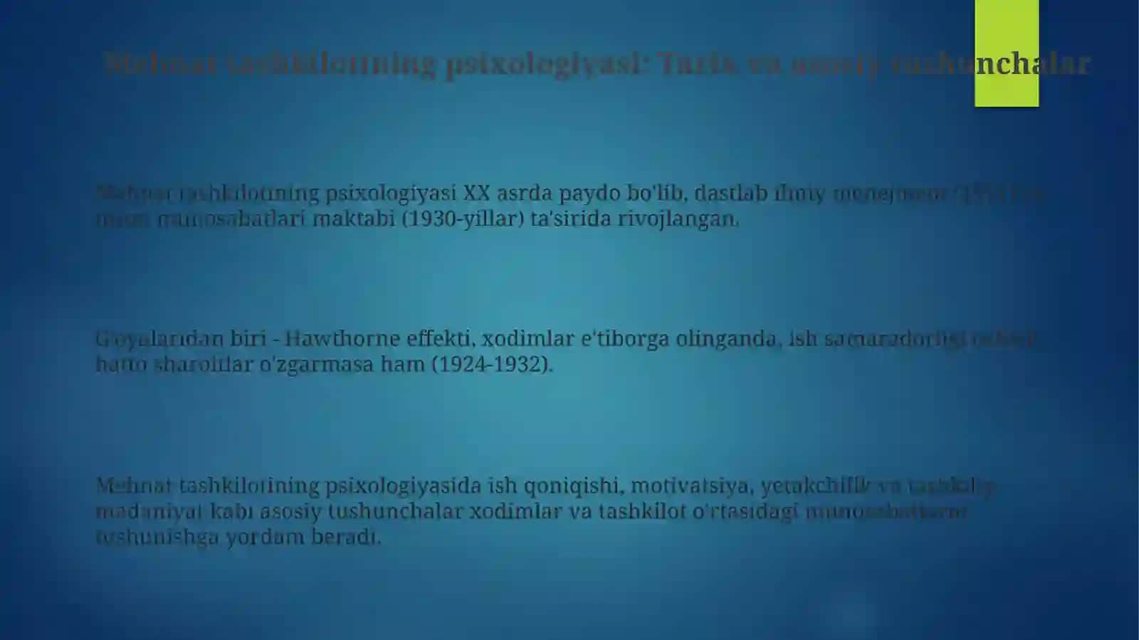 Mehnat tashkilotining psixologiyasi 3