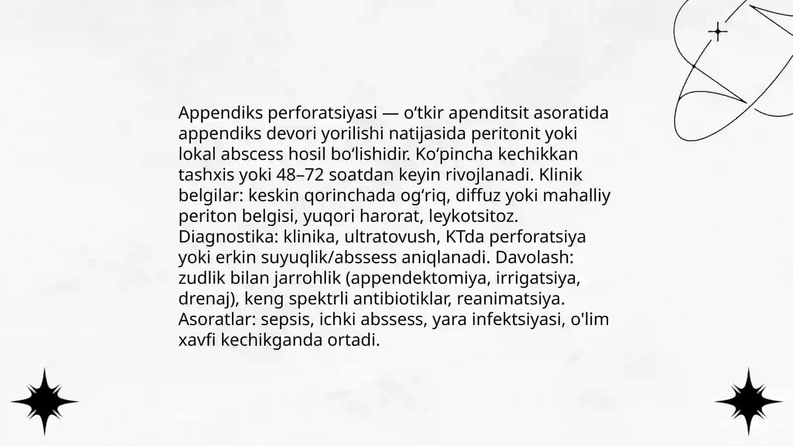 Oʻtkir apenditsit asoratlari 3