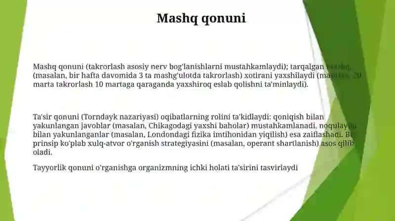 Ta'lim qonuniyatlari 3