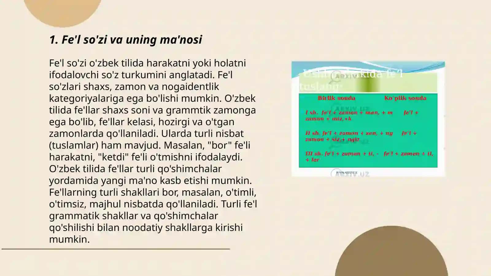 Fe'l so'z turkumi 3