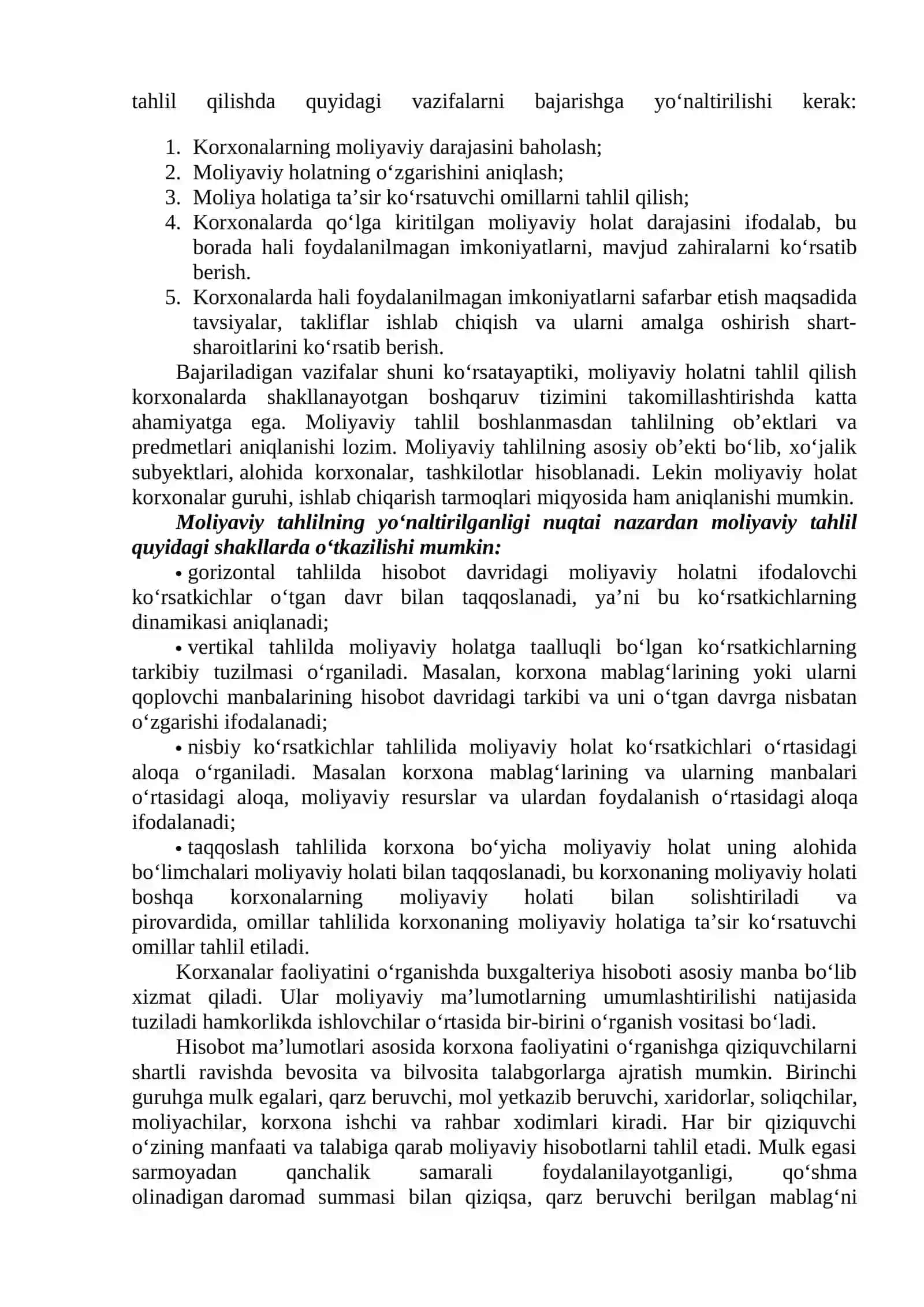 Korxonalarning moliyaviy holatini tahlili 3