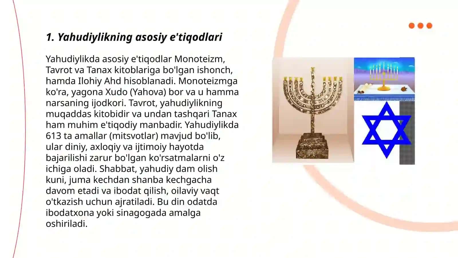 Yahudiylik ta'limoti, an'ana va marosimlari 3