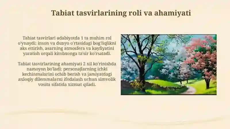 Adabiyotshunoslikda tabiat, jonzod va o‘simliklar obrazlari 3