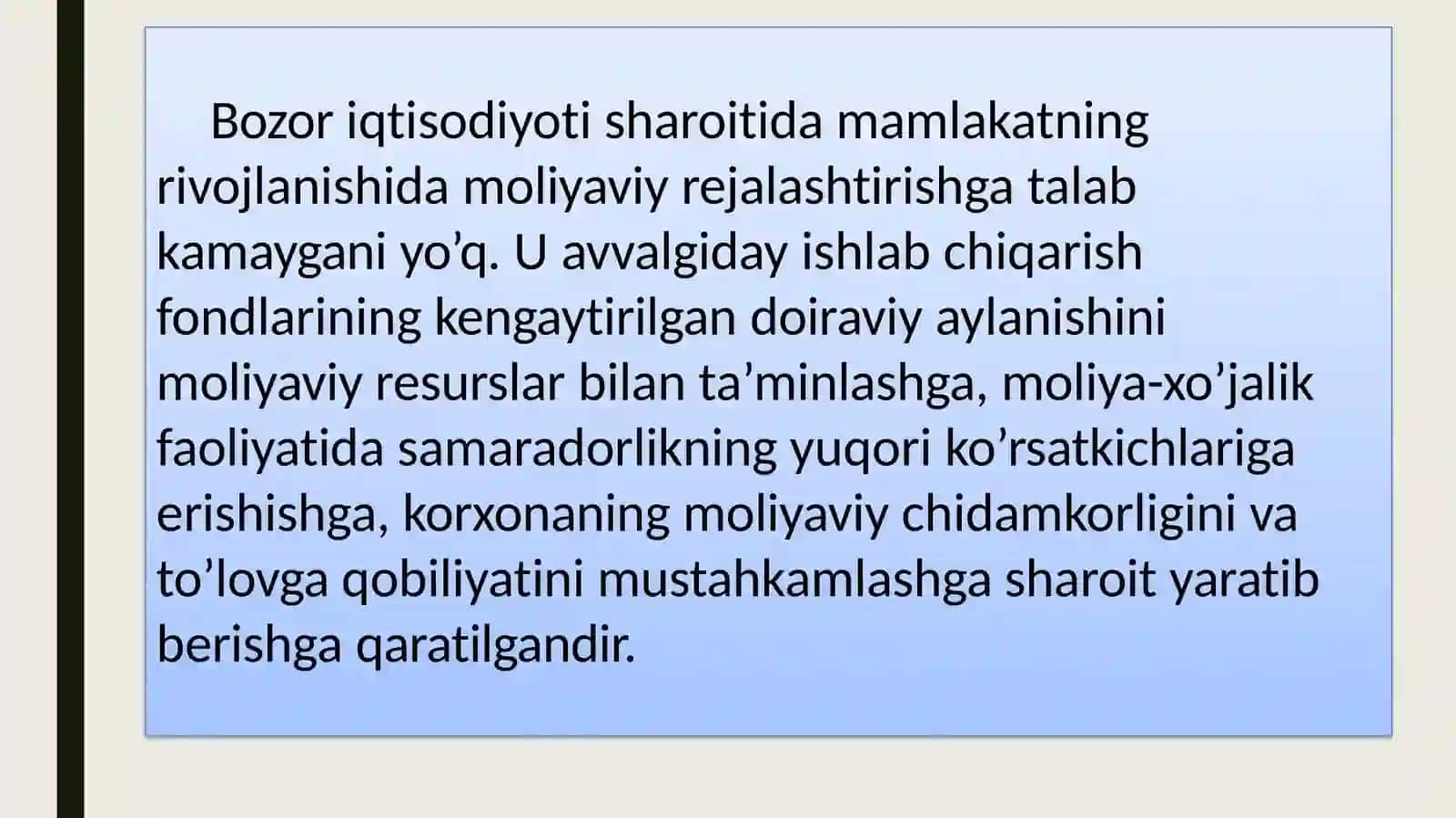Moliyaviy rejalashtirish metodlari 3