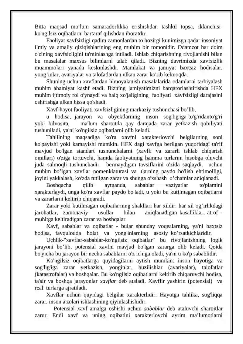 Hayot faoliyati xavfsizligi 3