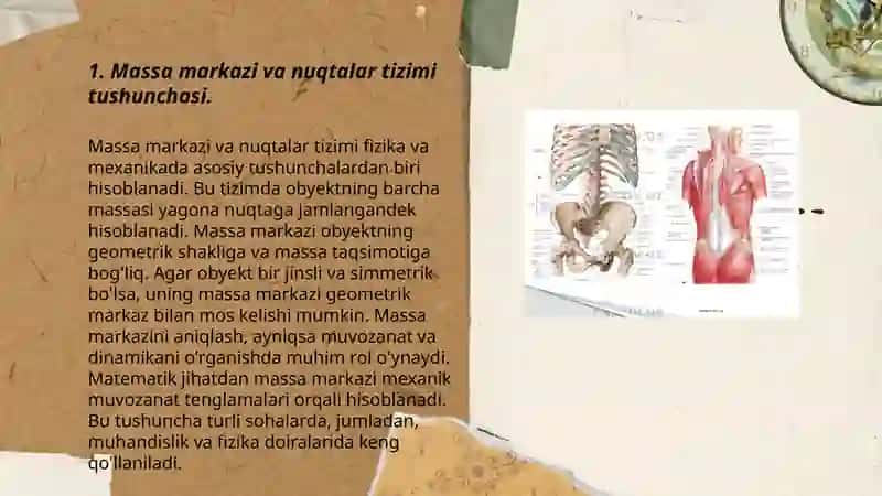 Massa markazi va nuqtalar tizimi 3