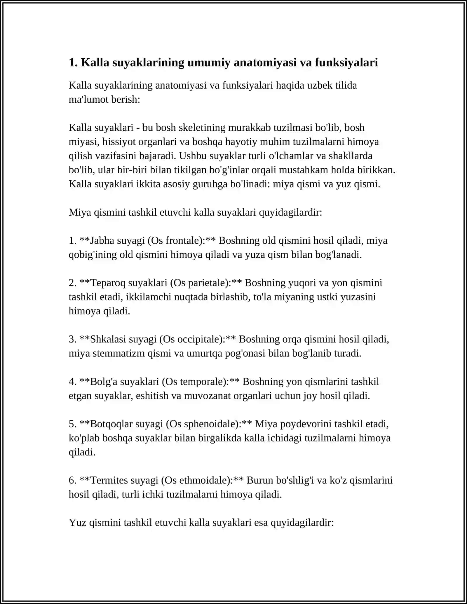 UMUMIY KALLA SUYAGI BOʻYICHA REFERAT 3