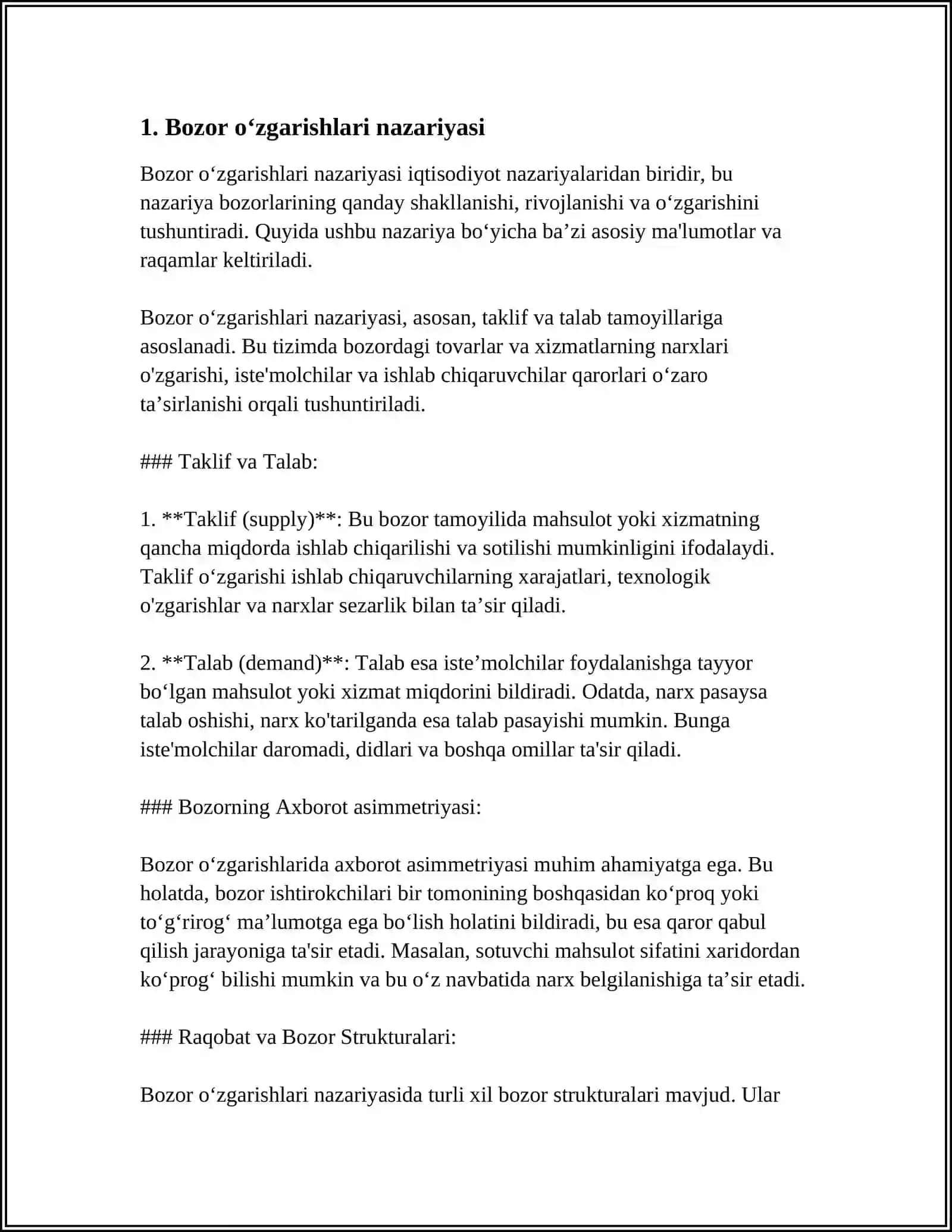 BOZORNING OʻRGIMCHAKSIMON MODELI 3
