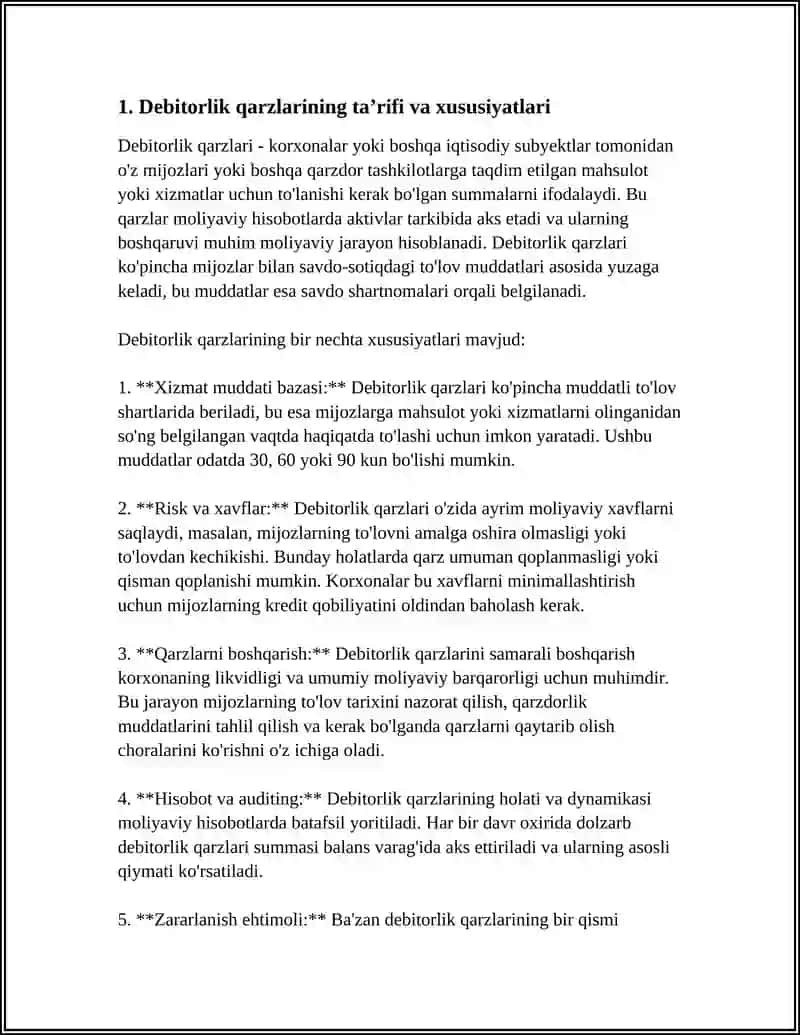 DEBITORLIK QARZLAR HISOBI 3