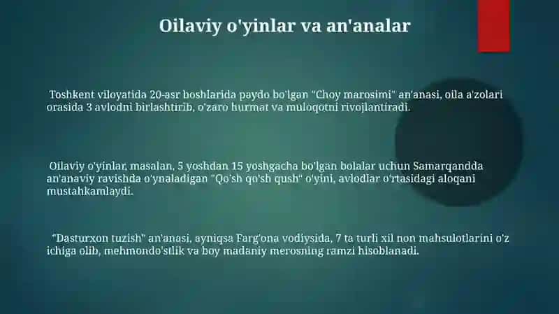 Oila an'analari 3