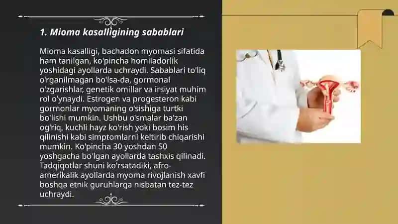Mioma kasalligi haqida 3