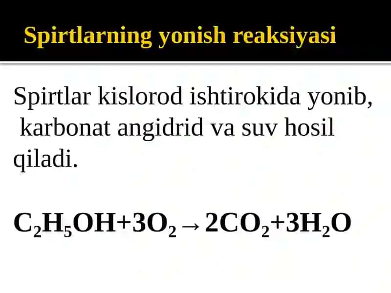 Spirtlar va aldegidlar gaxos reaksiyalar 3
