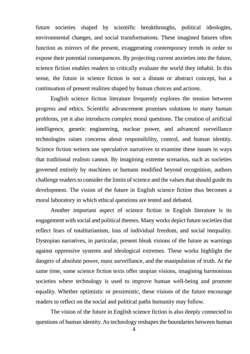 Science Fiction in English Literature Course 3