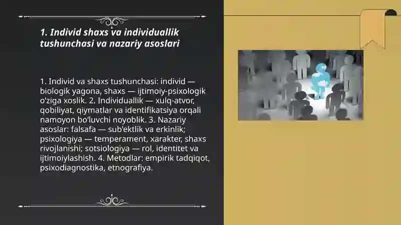 Individ shaxs va individuallik 3