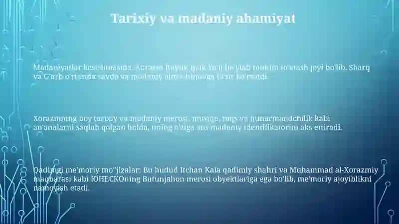 Xorazm turistik mintaqasi faoliyati taxlili 3