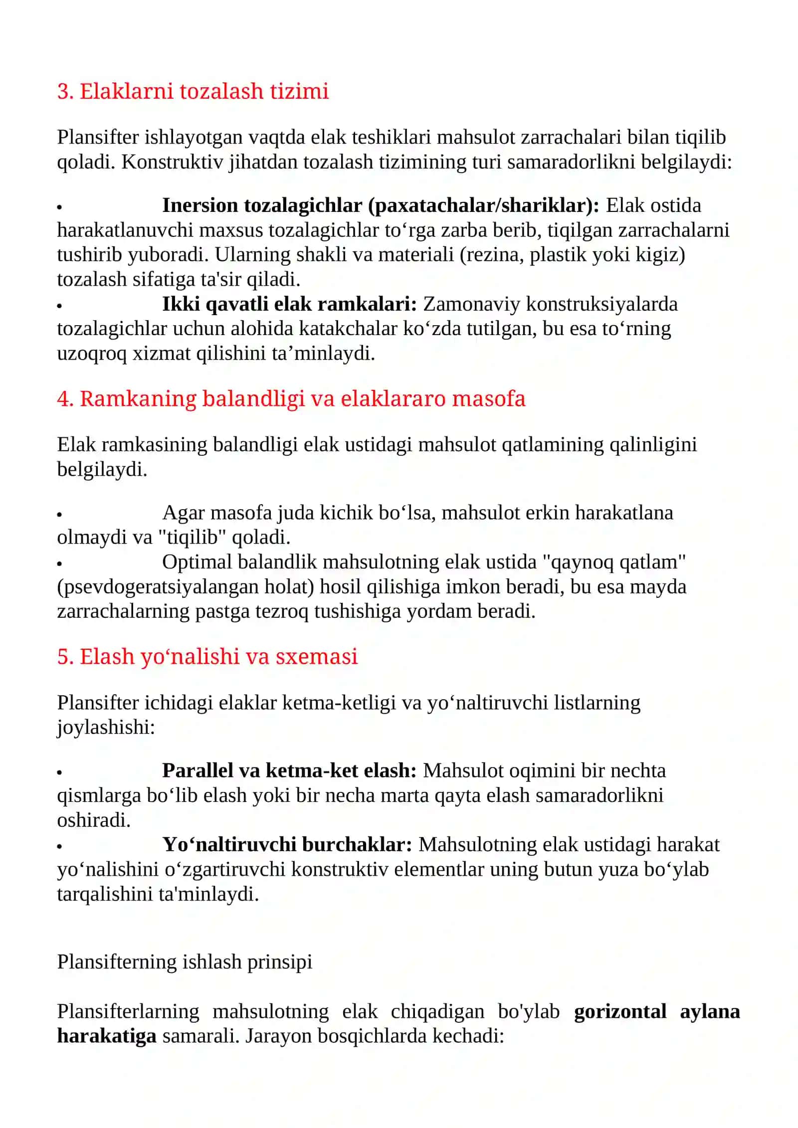 Plansifter elaklarining samaradorligiga ta’sir qiluvchi konstruktiv omillar 3
