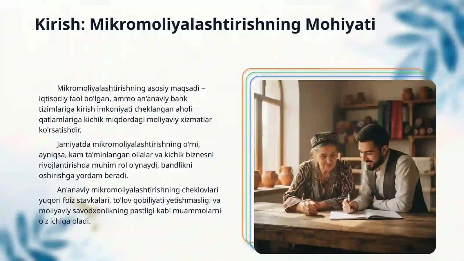 Mikromoliyalashtirishnnig islomiy usullari 3