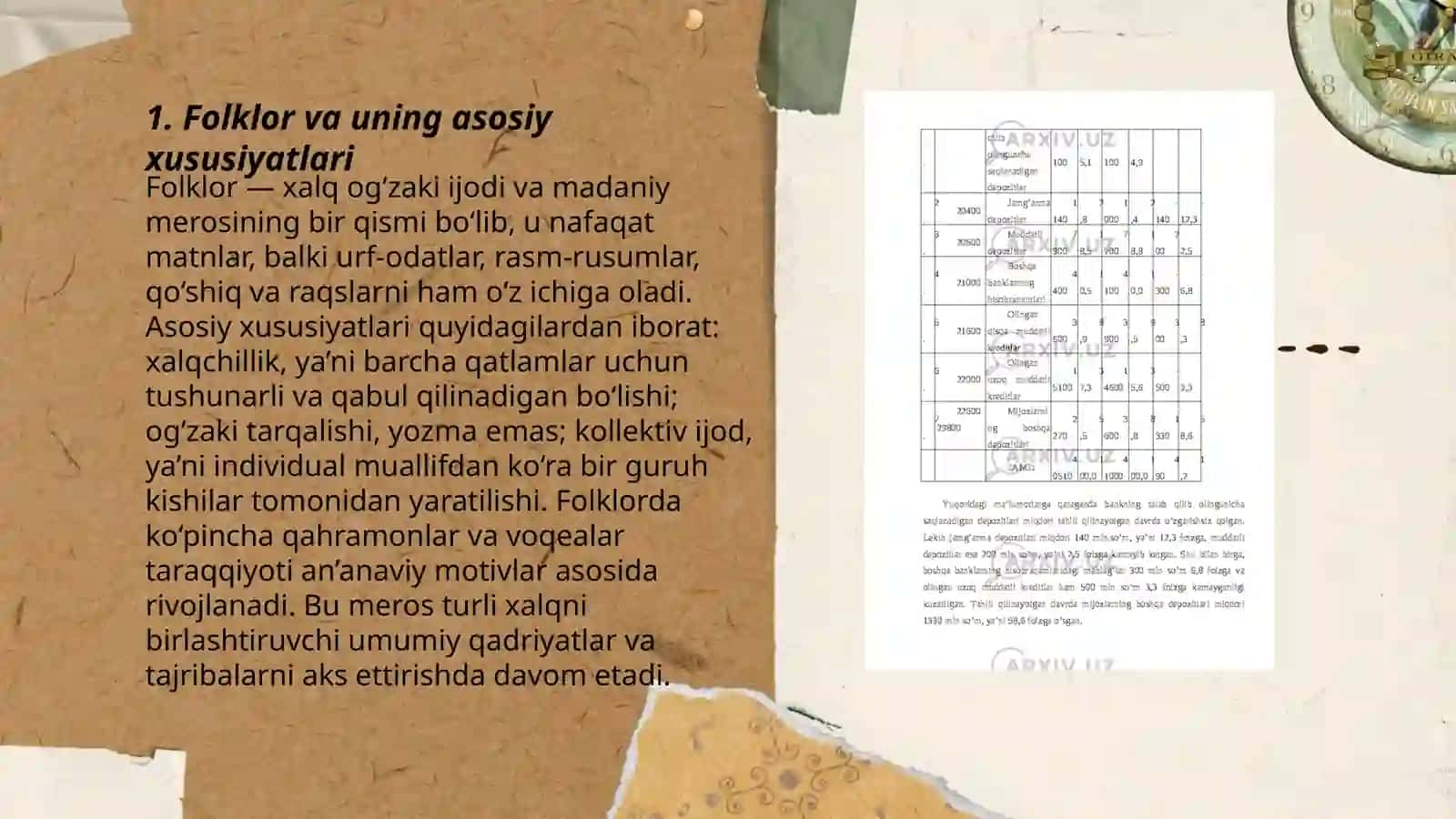 Folklor janrdagi asar tahlili namunasi mustaqil taʼlimda 3